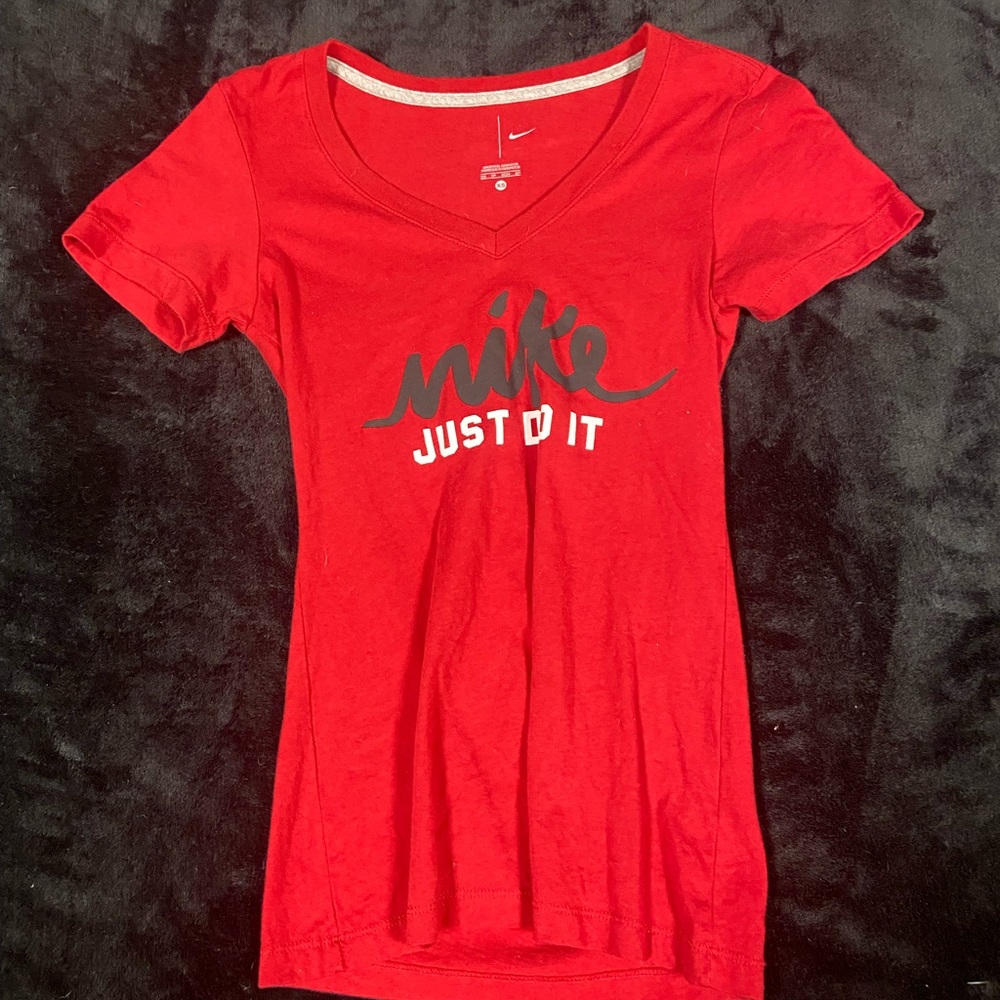 Red and black Nike shirt